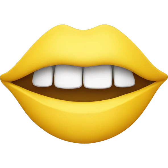 Yellow emoji bitting lip emoji