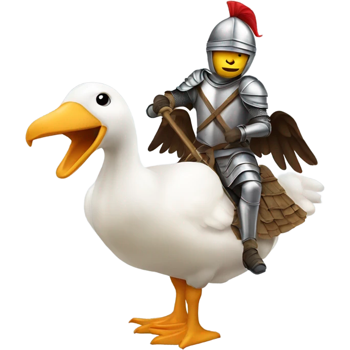 knight riding a goose bird emoji