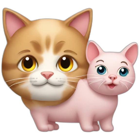 Katze mit Schweine  emoji