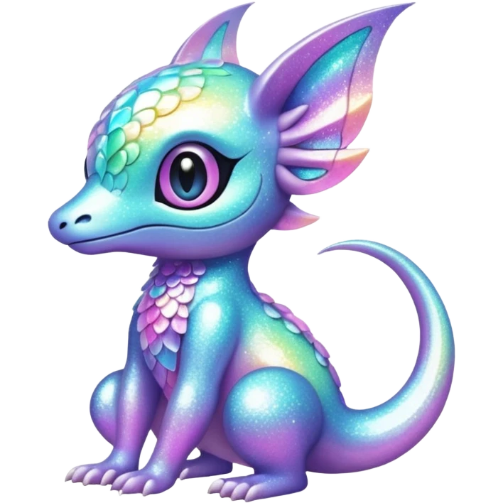 Pastel Randomly-colored sparkly exotic Fakémon-creature emoji