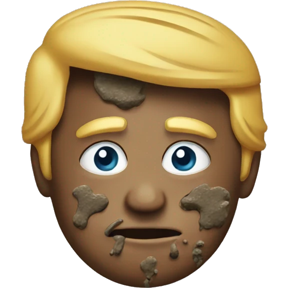 Trump with mud on face emoji
