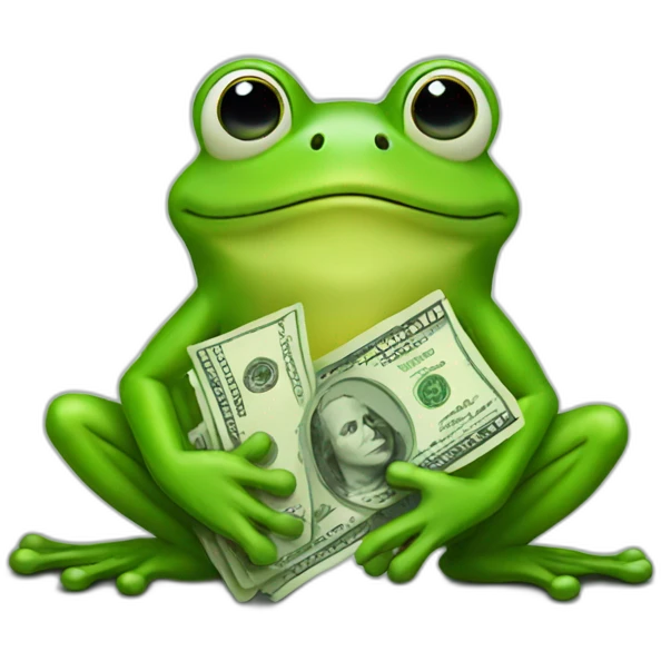 Frog with money emoji