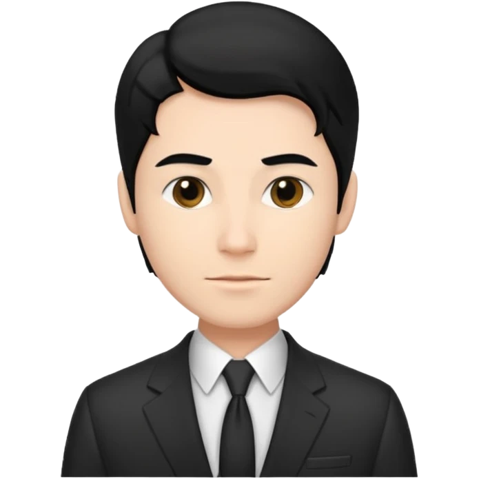 정장 차려입은 남자. 단정한 검은 머리 emoji