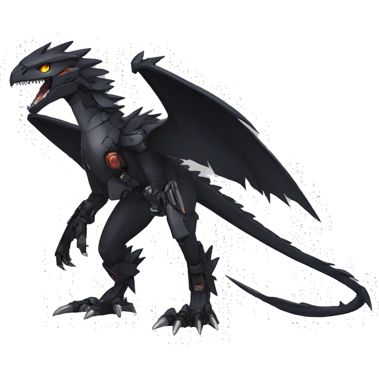  Cool Edgy Black Digimon-Fakemon-Raptor-Dragon-Mecha full body emoji
