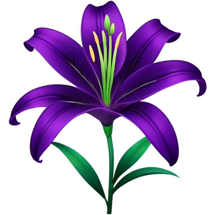 single Royal Purple Lily, straight stem emoji