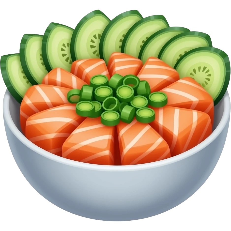 Poke de salmão com cebolinha havaiano emoji