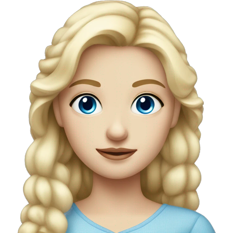 Russian blonde girl with fair skin with earrings and blue eyes emoji