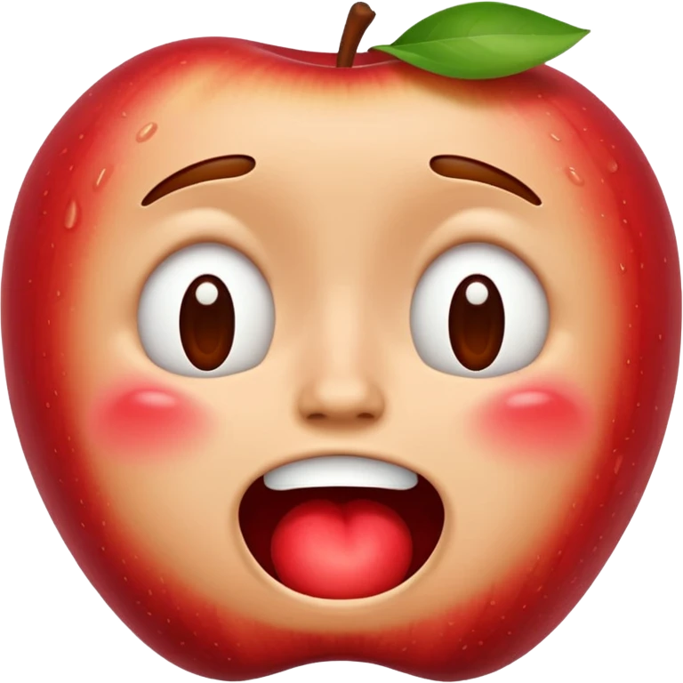 Apple style emoji, laugh crying face but looks exhausted and crazy emoji