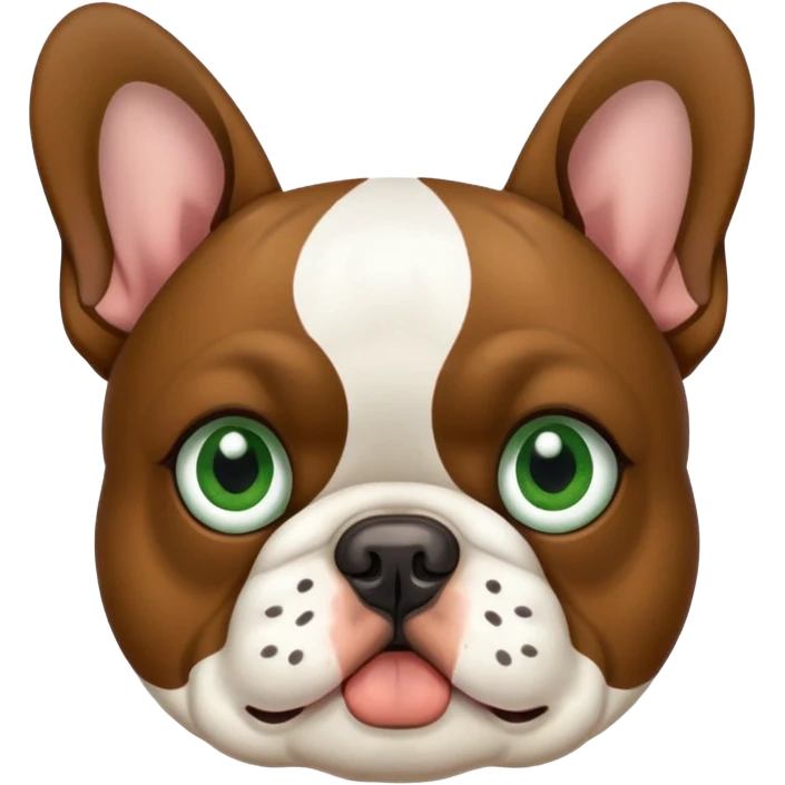 Frenchie dog with green dirt on his face emoji