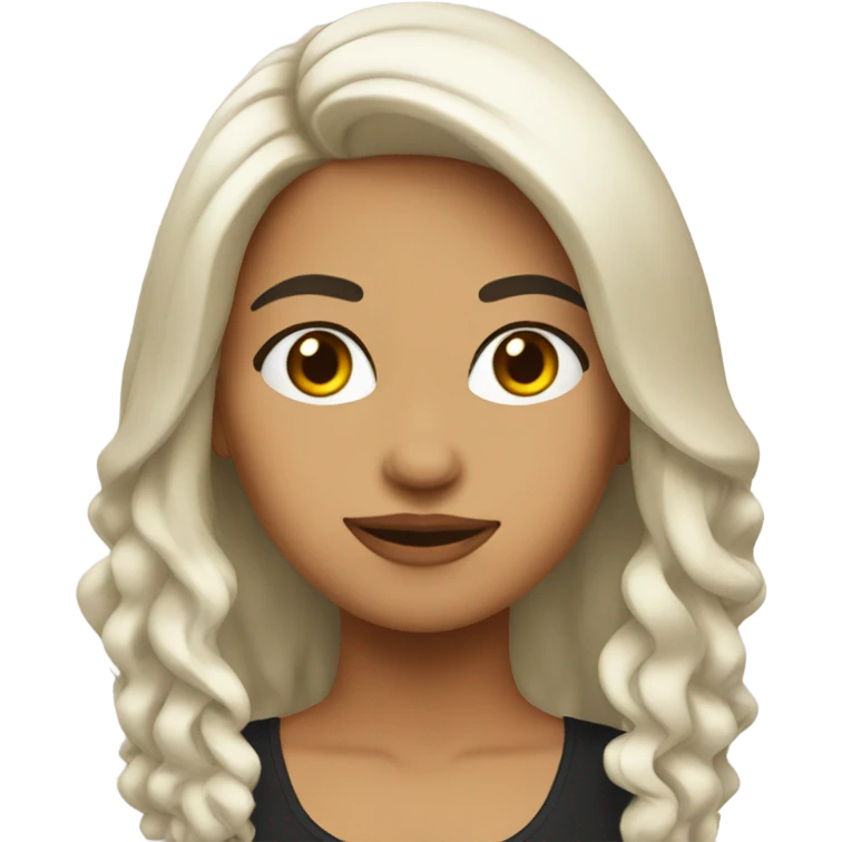 Chica blanca con cabello largo negro  emoji