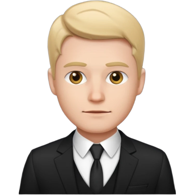 a white man in a black suit emoji
