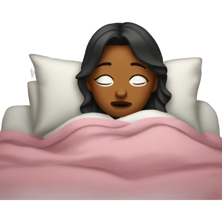 Girl crying in bed emoji