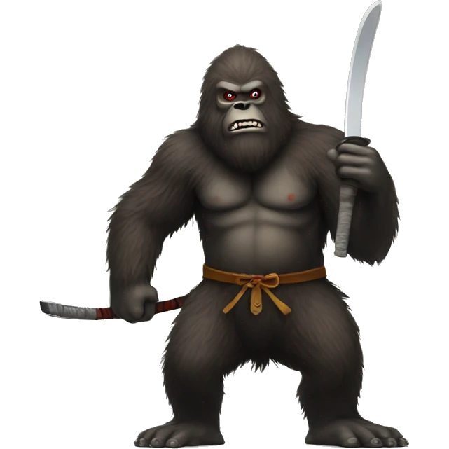 Bigfoot with a katana emoji