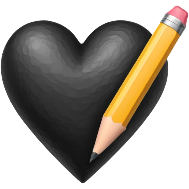 Pencil painted back heart emoji