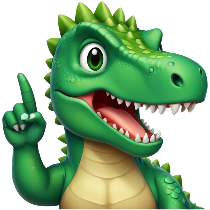 Dinosaur doing the middle finger emoji
