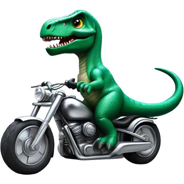 Dinosaur riding a motorcycle  emoji
