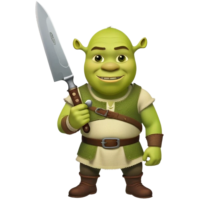 Shrek with a knife emoji