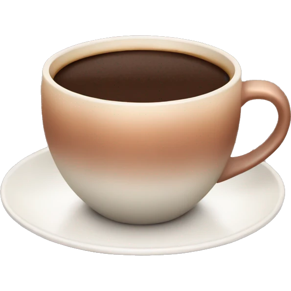 Realistic isolated rose gold,brown, and cream gradient coffee cup . emoji