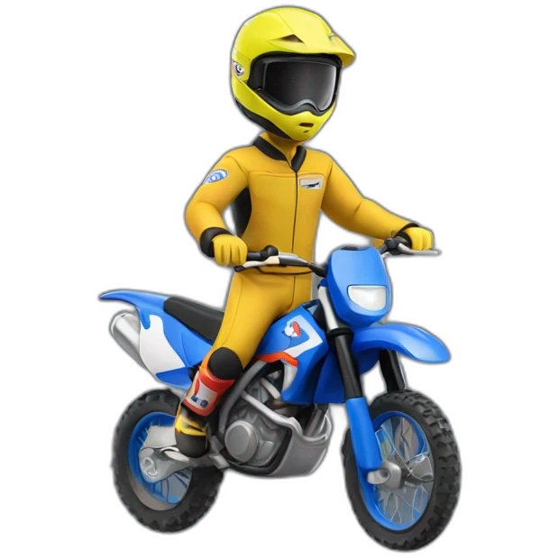 Homme sur une moto cross emoji