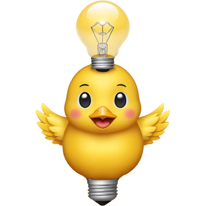 A smart chick emoji with a lightbulb above its head emoji
