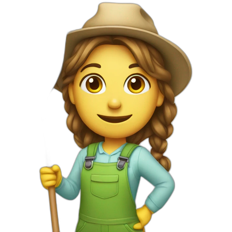 gardener girl with rake  emoji