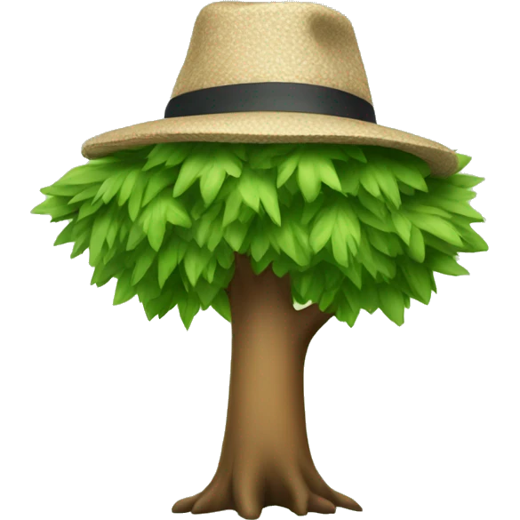 Tree with a  hat emoji
