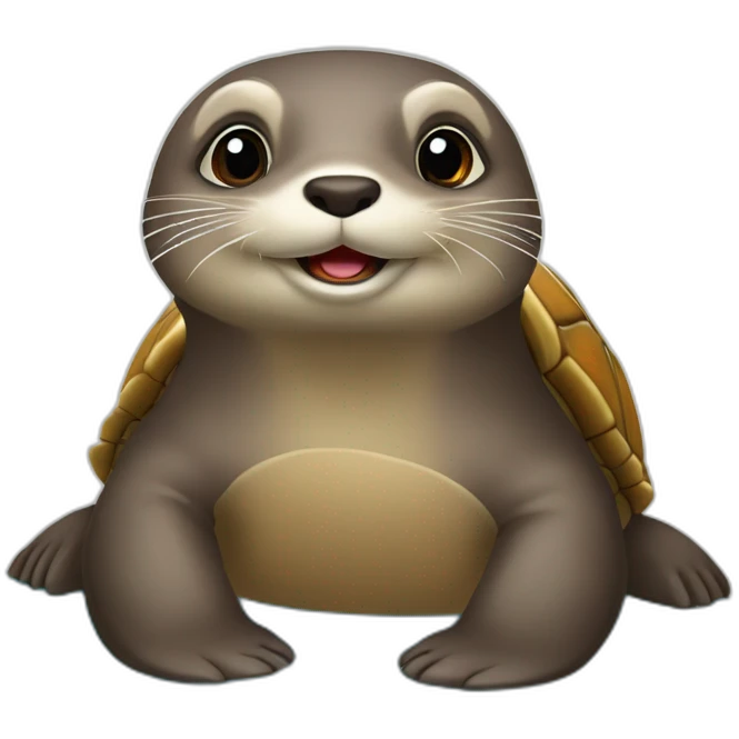 loutre sur une tortue  emoji