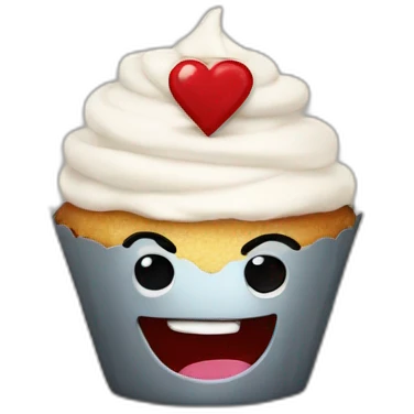 Happy cupcake as iron man  emoji