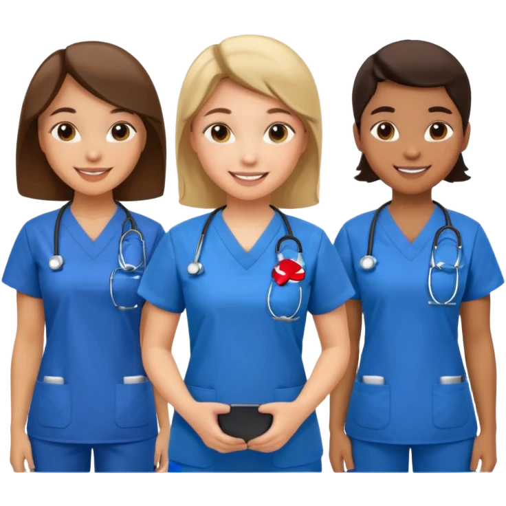 Genera un emogis de 4 enfermeras juntas emoji
