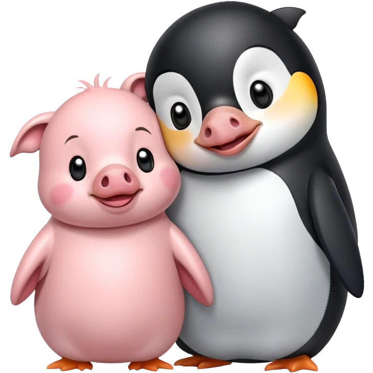 Penguin love pig emoji