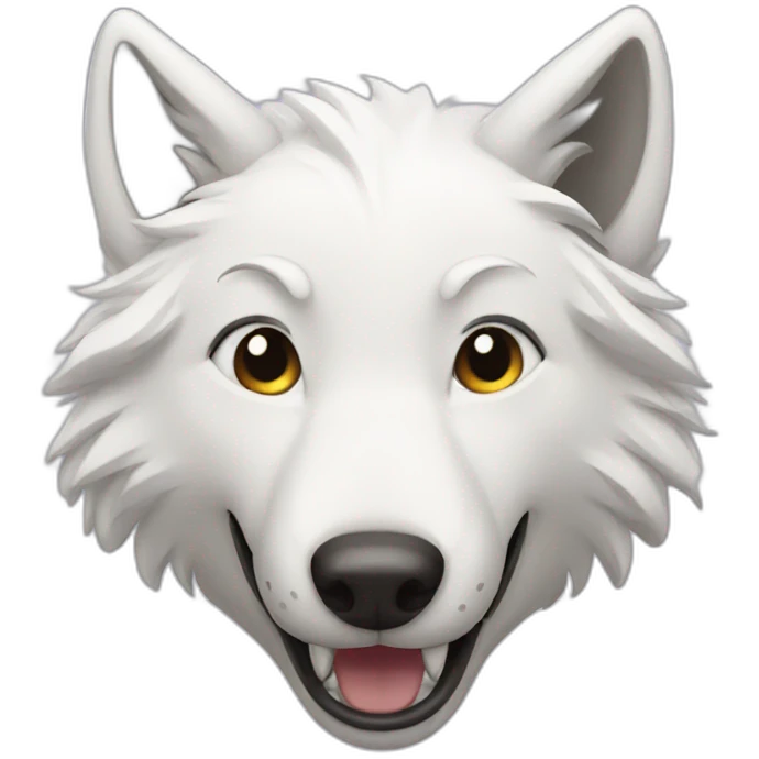 white wolf smiling emoji