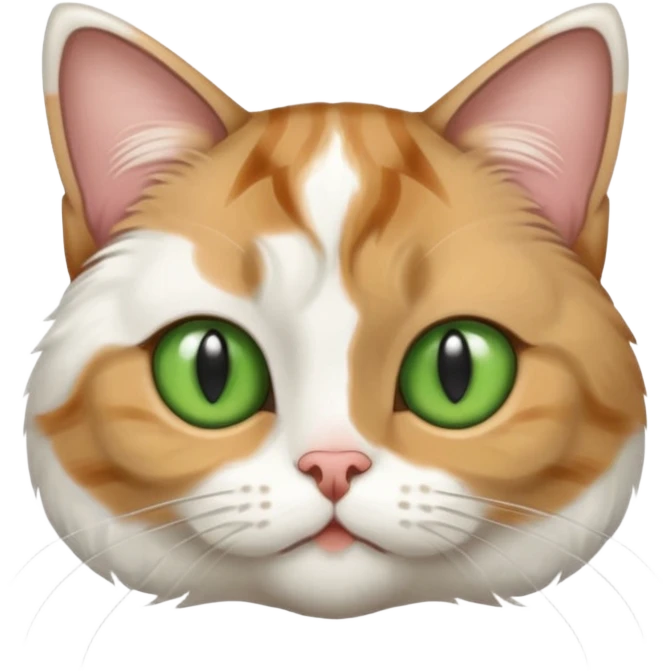 Half-eared grey striped green-eyed Scotch fold, cute cat emoji