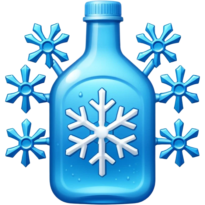 antifreeze car product, snowflake icon emoji