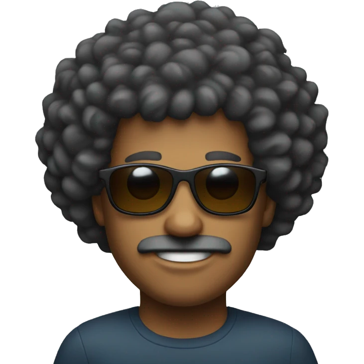 Man with big hair and also wearing sunglasses  emoji
