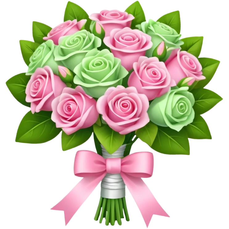 light green and pink wedding bouquet emoji