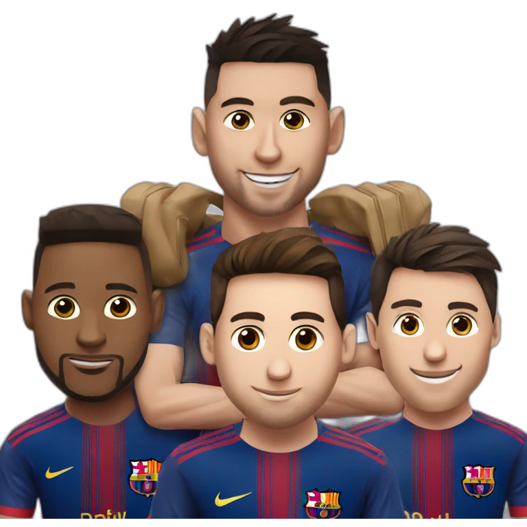 Messi en train de jouer a cache cache avec ronaldo et neymar emoji