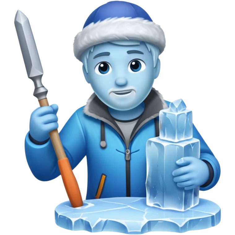 Sculptor chisel & mallet,Ice. emoji