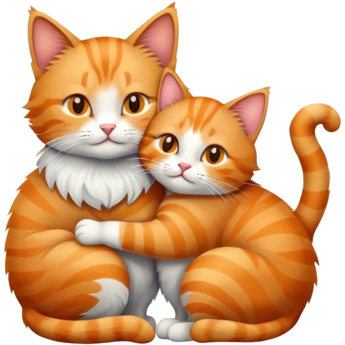 Cat couple hugging emoji