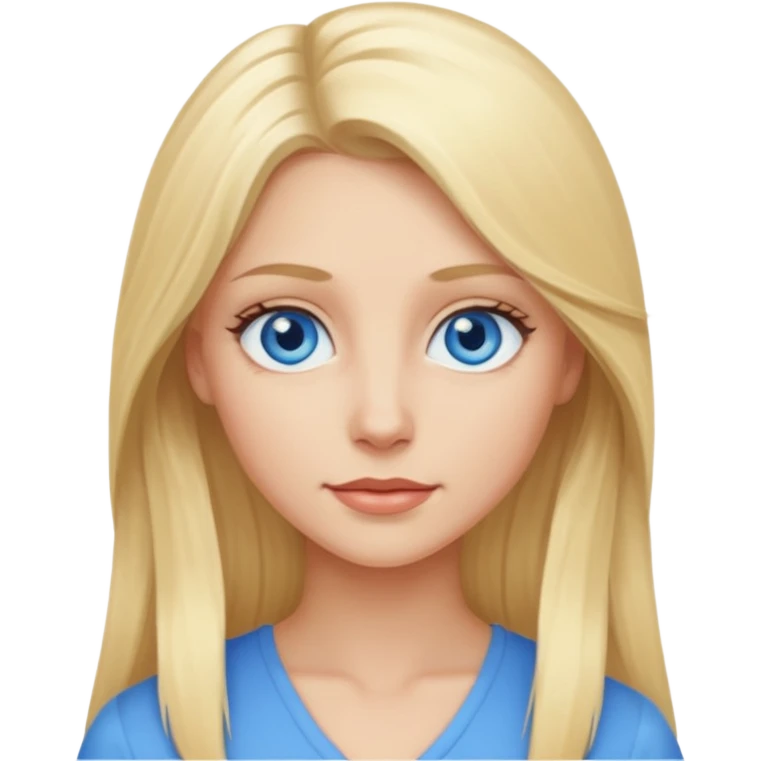 blonde woman blue eyes, long hair emoji