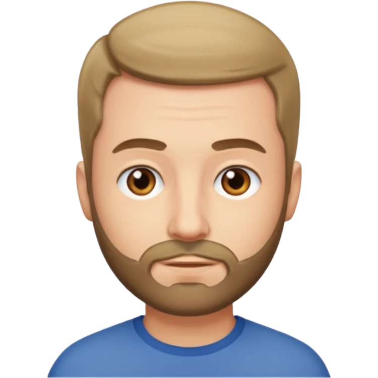 man , no mustache only beard, short hair emoji