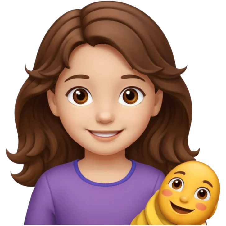 3yr old girl wavy brown hair brown eyes emoji