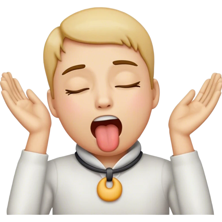 Chocking emoji with hands in the neck close eyes and tongue out emoji