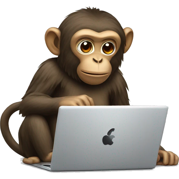 Monkey looking Laptop emoji