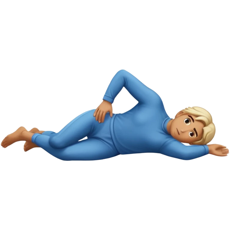 fullbody apostle in prone pose, alternate hairstyle, clear prone position, full body visible, apple emoji style emoji