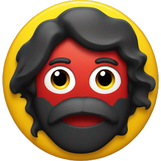  a wavy black red rectangle with a yellow circle in the centre  emoji