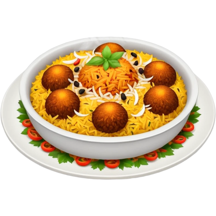 Emoji with biryani in a plate emoji