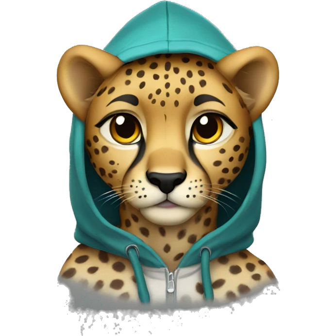 Cheetah in a hoodie  emoji