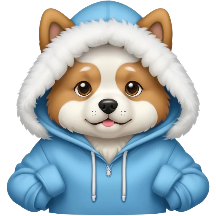 Dog wearing a hoodie emoji