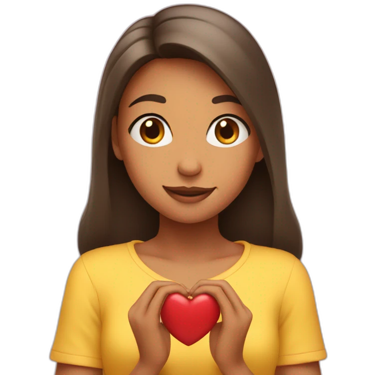 girl opening her heart up emoji