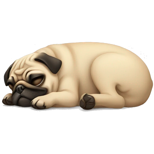 A pug sleeping emoji